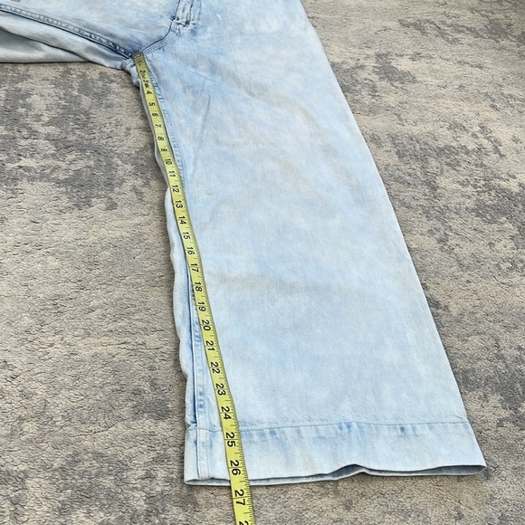 La Vie Rebecca Taylor Wide Leg High Rise Jean Light Acid Wash Festival Sz 32 - Picture 11 of 15